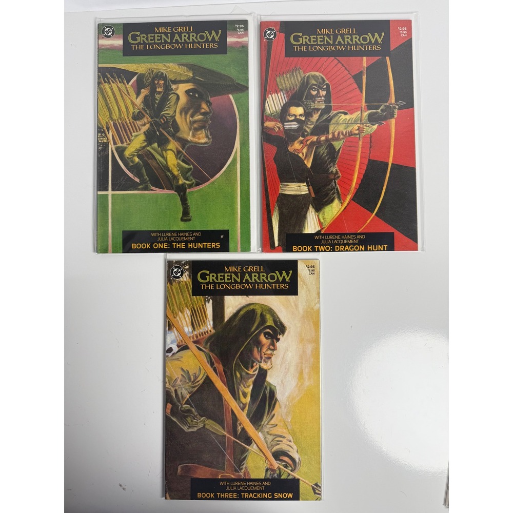 Green Arrow The Longbow Hunters 1-3 Set 1987 DC Comics Mike Grell Shado Complete